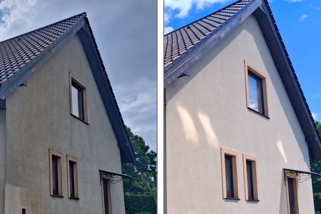 Czyszczenie elewacji domu – przed i po