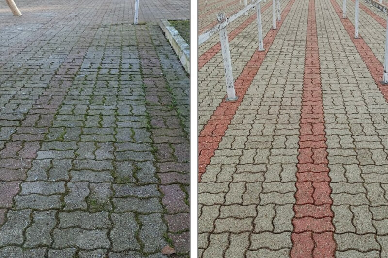 mycie-bruku-police-przed i po czyszceniu